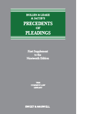 Bullen & Leake & Jacob's Precedents of Pleadings 19th Edition, 1st Supplement
