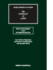 Dicey, Morris & Collins on the Conflict of Laws 16th Edition 1st Supplement