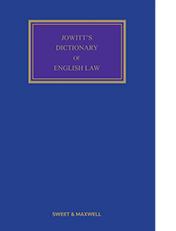 Jowitts Dictionary of English Law 5th Edition