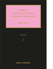 Stroud's Judicial Dictionary of Words and Phrases 10th Edition Mainwork and 1st Supplement